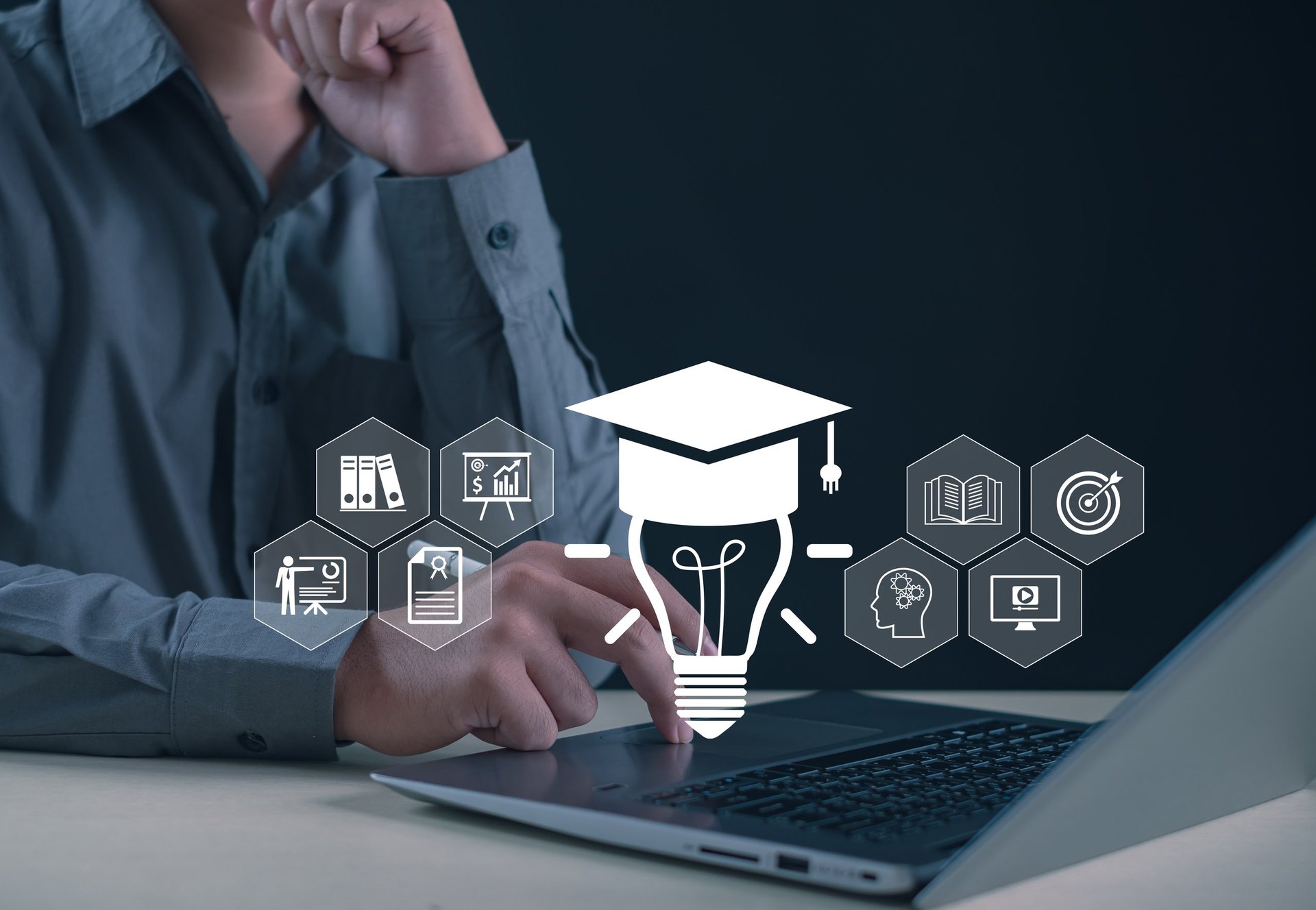 Online education and learning technology concept